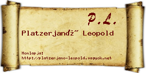 Platzerjanó Leopold névjegykártya